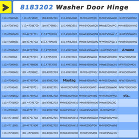 M Motico WP8183202 hinge replacement supports standard washer parts