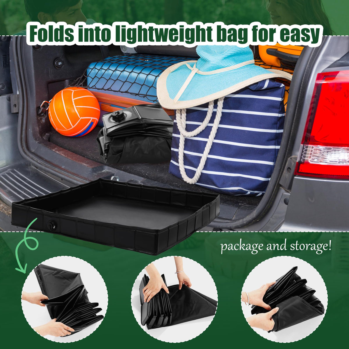 MABOZOO Foldable Shower Base dimensions fit most awnings for easy setup