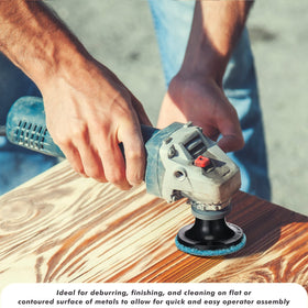 Macarrie discs fit die grinders for efficient surface prep.