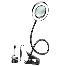 MACASA 10X magnifying glass with light for precise close-up viewing