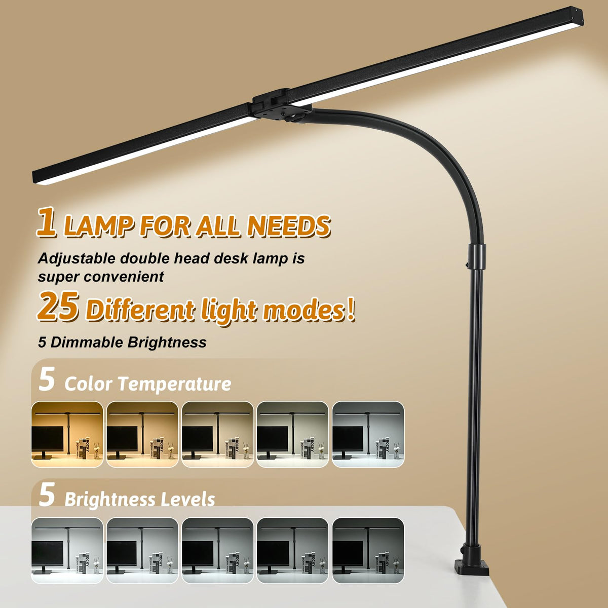 MACASA LED Desk Lamp timer function supports scheduled study and work breaks.
