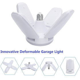 macgo ceiling-mounted 60w garage light delivers bright 6000lm illumination.