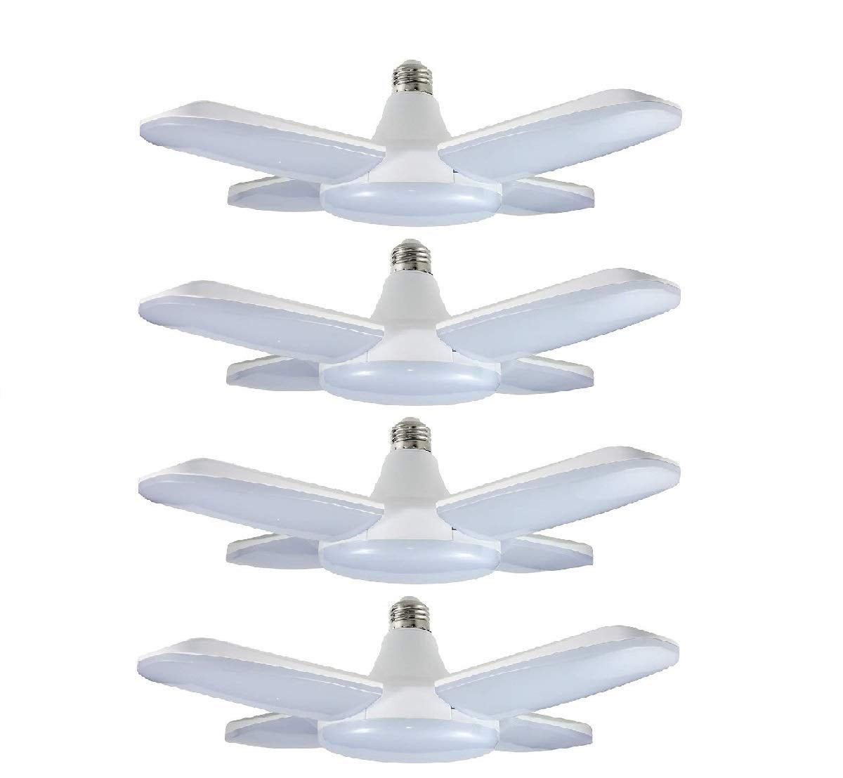 macgo four-pack led garage lights ready for quick installation and upgraded visibility.