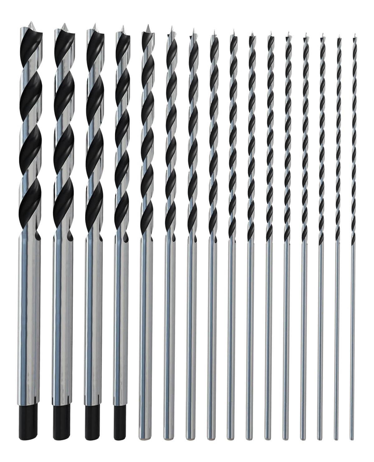 MACXCOIP Brad Point wood drill bit set spread view highlights precision for furniture projects.