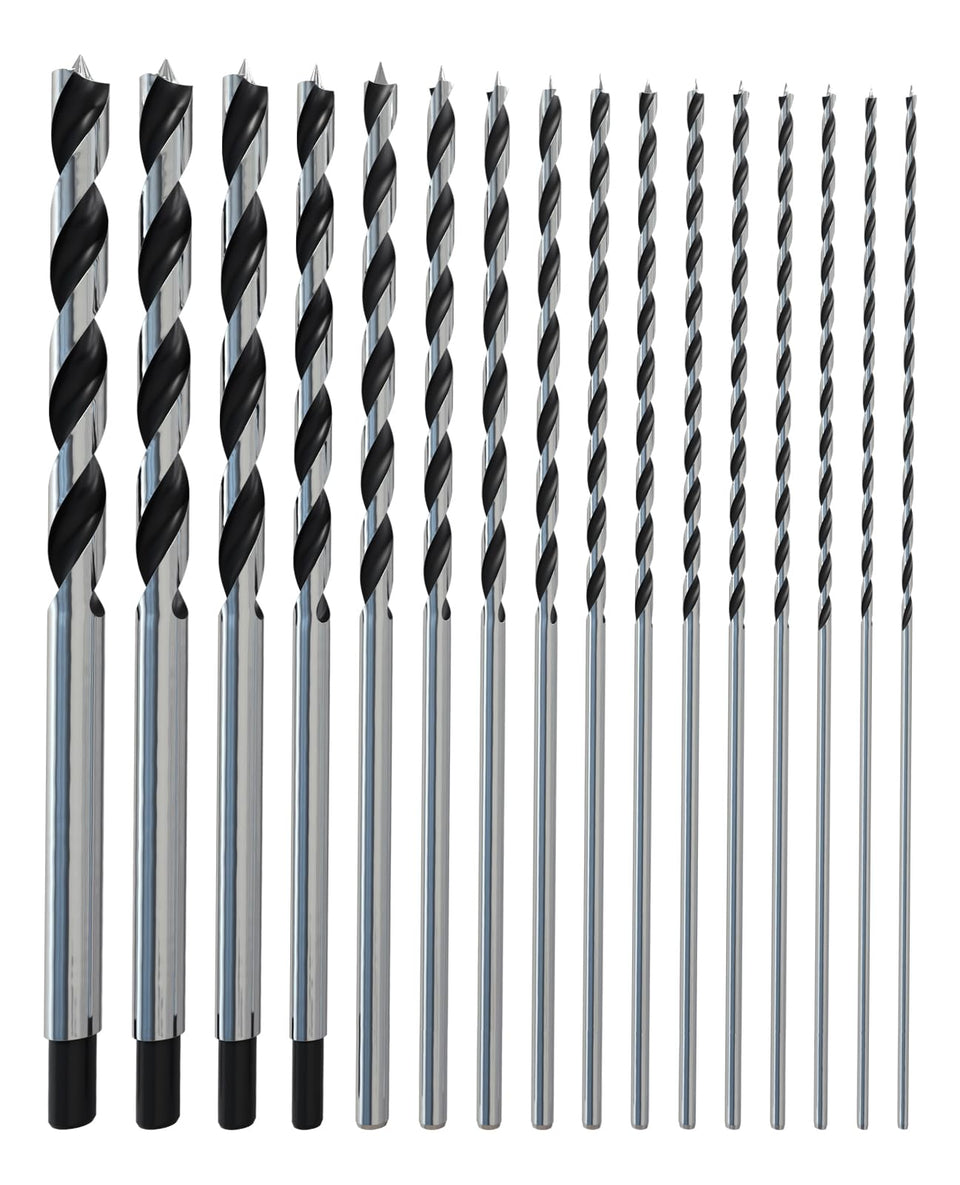 MACXCOIP Brad Point wood drill bit set spread view highlights precision for furniture projects.