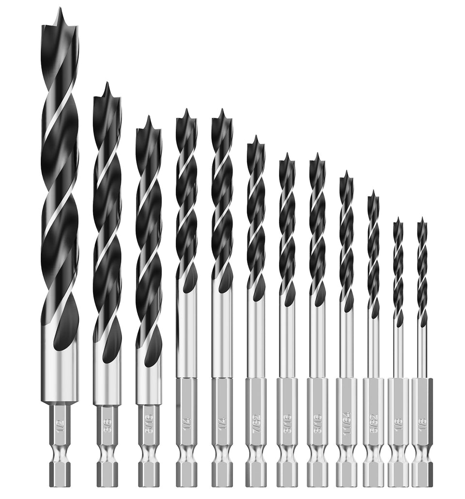 MACXCOIP Brad Point drill bits close-up showing precision tip for clean holes