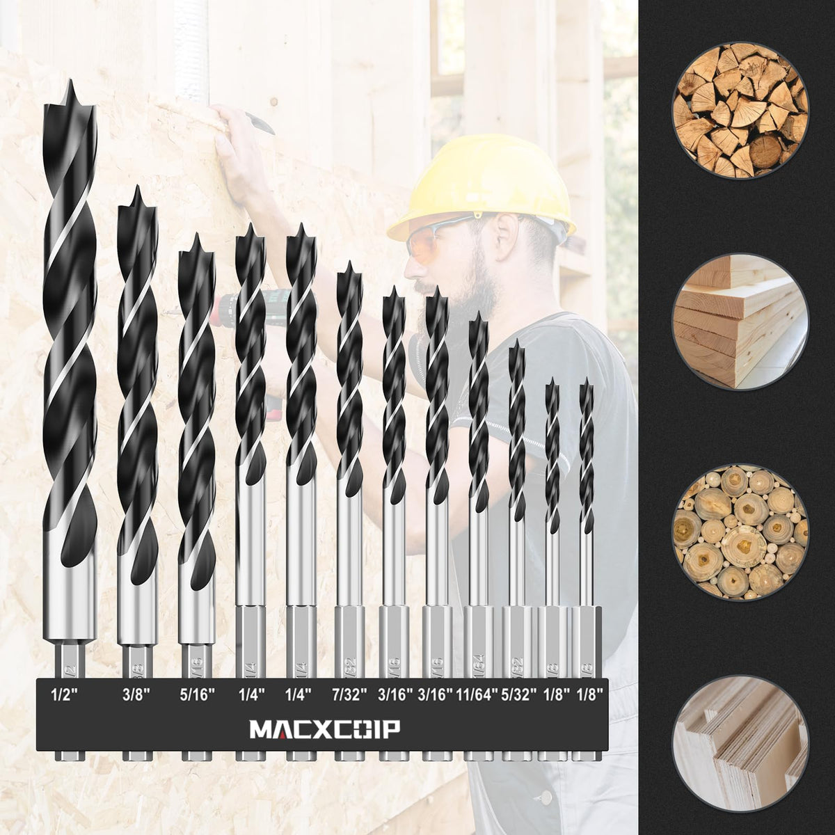 MACXCOIP drill bits in a woodworking project for cabinetry and furniture