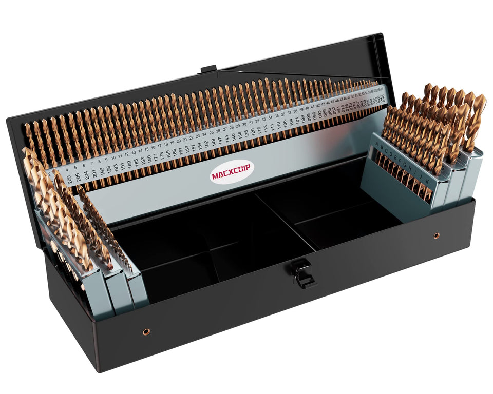 MACXCOIP cobalt drill set in metal index case for precise metalworking