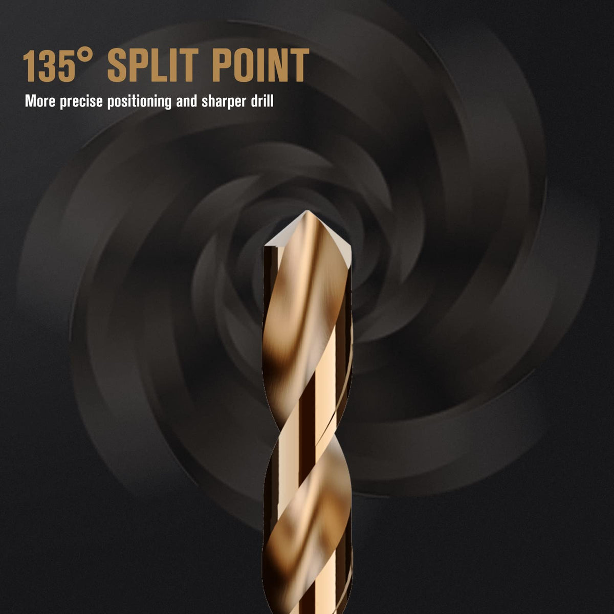 MACXCOIP M35 cobalt bits with sharp tips for faster cutting in hardened metals