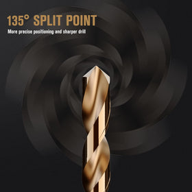 MACXCOIP M35 cobalt bits with sharp tips for faster cutting in hardened metals