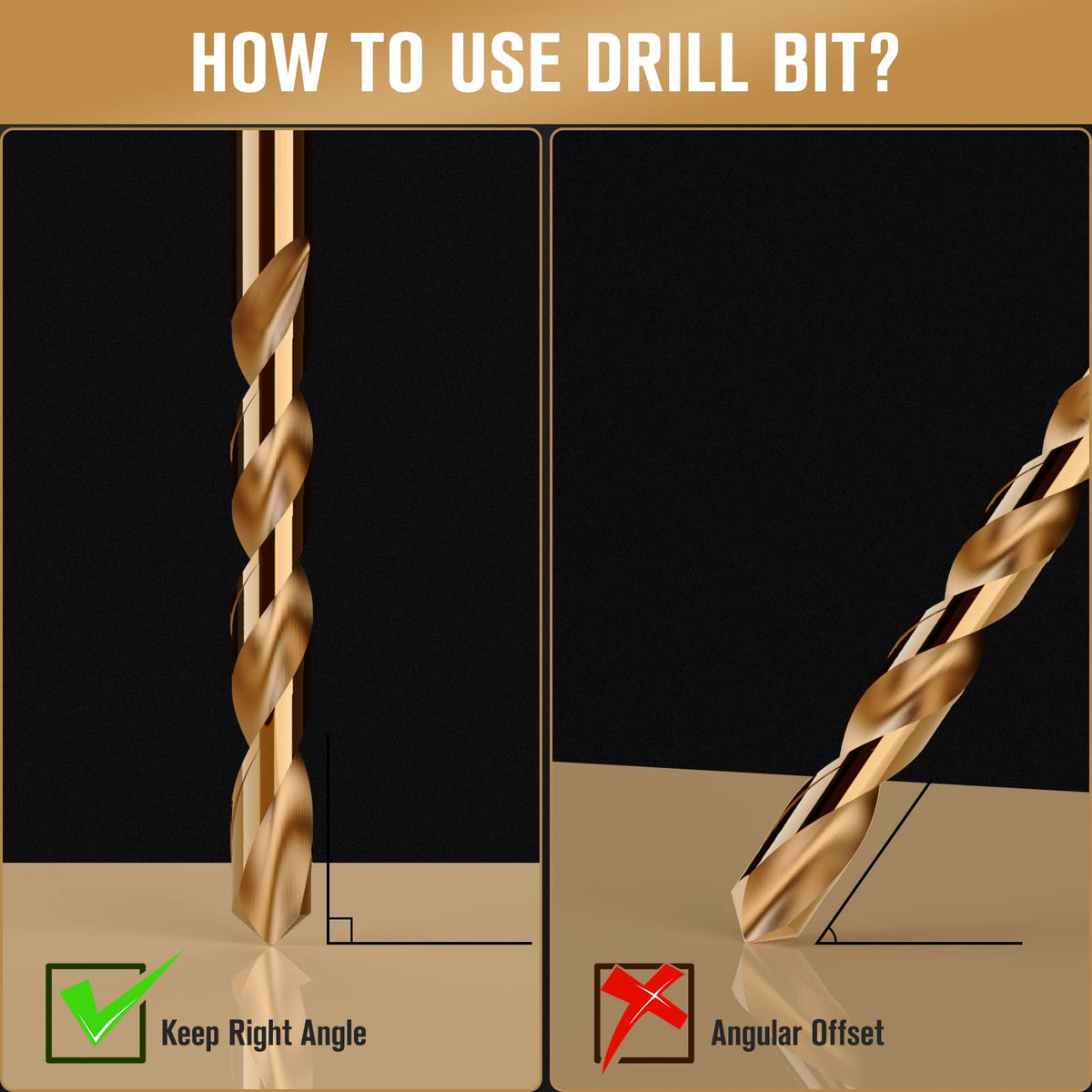 MACXCOIP cobalt bits with precision tips for accurate drilling