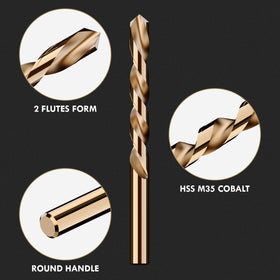 MACXCOIP left-hand drill bit with 135-degree point for fast starts