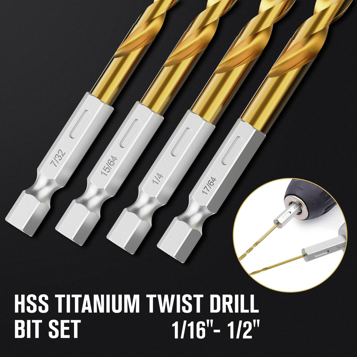 MACXCOIP titanium-coated drill bits cutting through metal cleanly