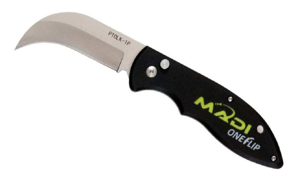 MADI OneFlip Lineman Knife with pointed blade for precise field cutting and safety