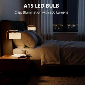 A15 frosted LED bulb with E26 base for easy replacement
