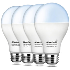 Maelsrlg A21 LED bulb provides 3000 lumens of daylight for clear garage lighting