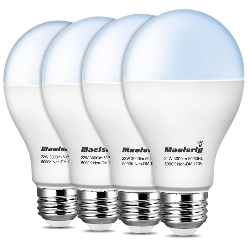 Maelsrlg A21 LED bulb provides 3000 lumens of daylight for clear garage lighting