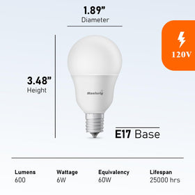 Maelsrlg E17 LED bulb non-dimmable, ideal for standard fixtures.
