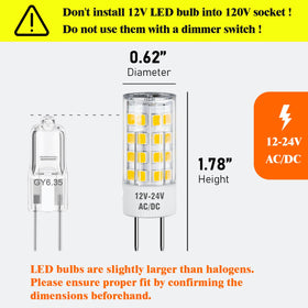 Maelsrlg GY6.35 LED bulb for 12-24V AC/DC installation, simple landscape lighting upgrade.