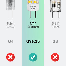Maelsrlg GY6.35 LED bulb ceramic base closeup showing sturdy construction.