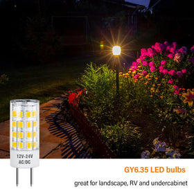 Maelsrlg GY6.35 LED bulb in landscape lighting setup demonstrating quick retrofit.