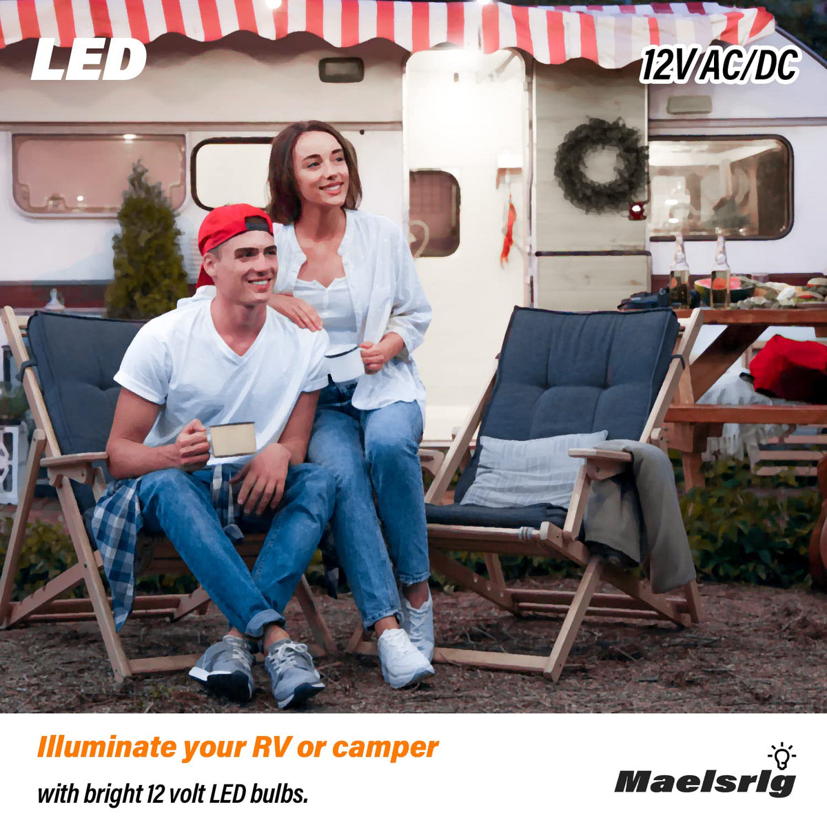 Maelsrlg LED 12V bulb for travel trailer instant-on illumination