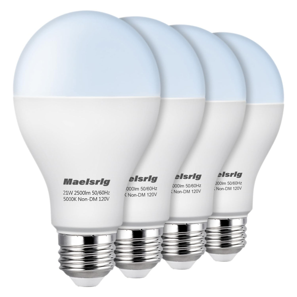 Maelsrlg LED bulb with 150W equivalent and wide beam for living spaces.