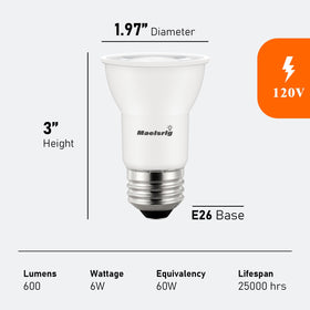 Maelsrlg PAR16 LED dimmable 40° beam ideal for highlighting artwork or cabinets