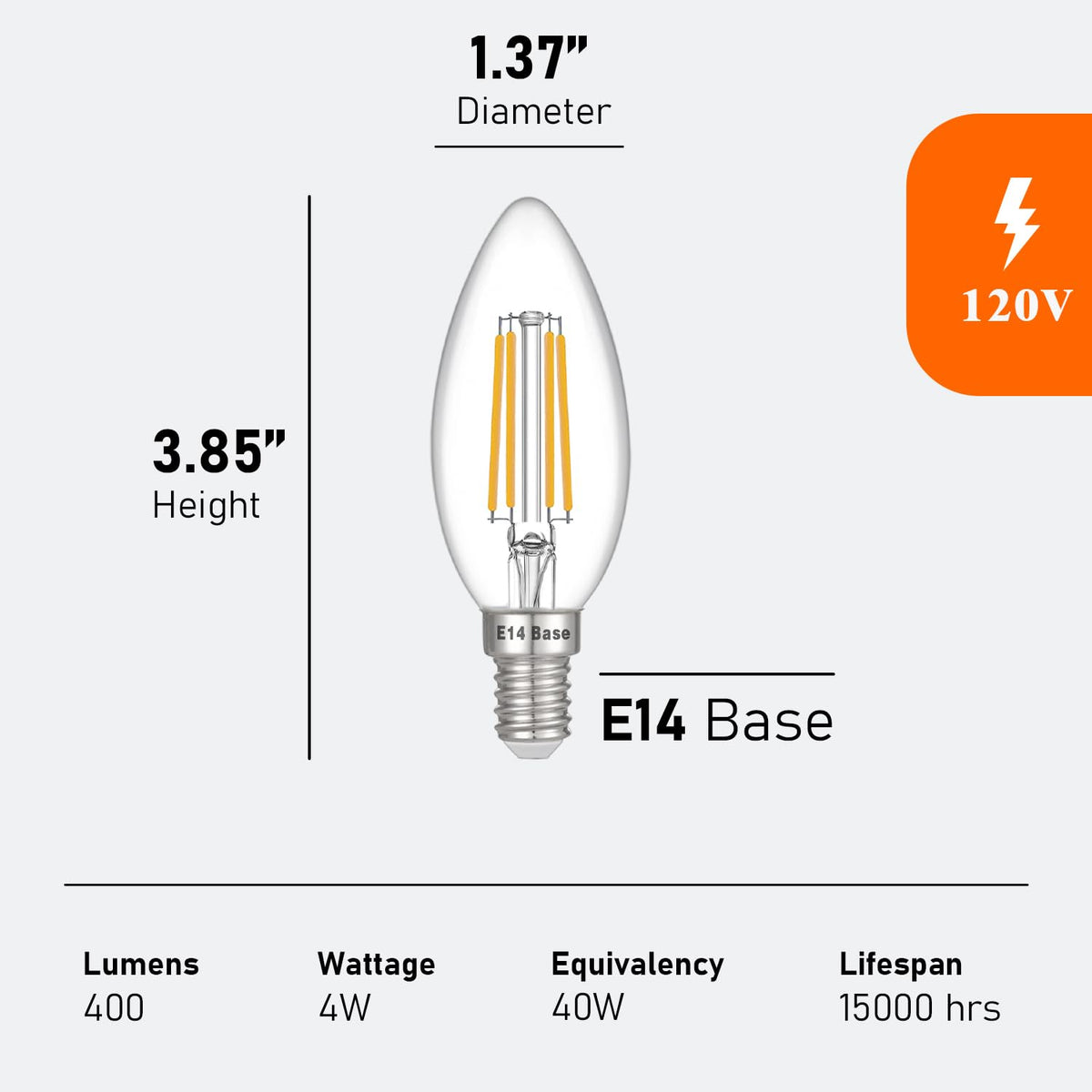 Maelsrlg soft white 2700K filament bulb for cozy ambience.