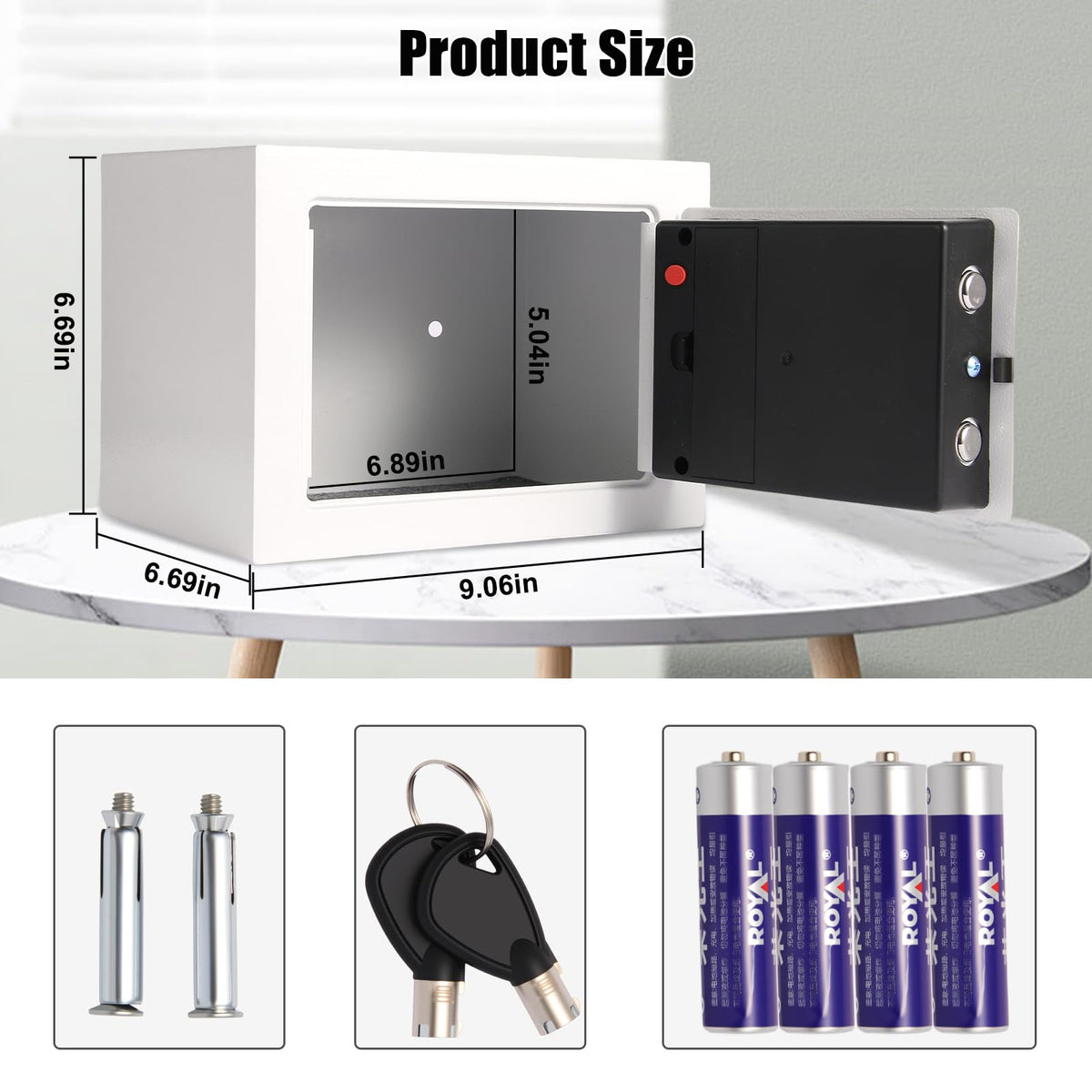 MAESTON mini safe digital keypad closeup emphasizes convenient access control