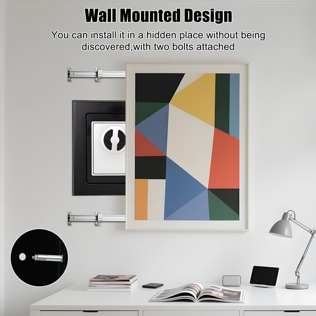 Maeston mountable safe ready for closet or shelf concealment