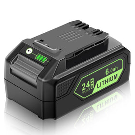 MAFACBAC 24V battery front view, compatible with Greenworks tools and reliable power.