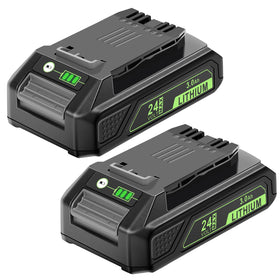 MAFACBAC 24V battery pack front view for Greenworks tools, lightweight replacement option