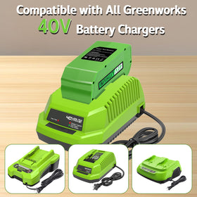MAFACBAC 40V battery label confirms CE RoHS safety.