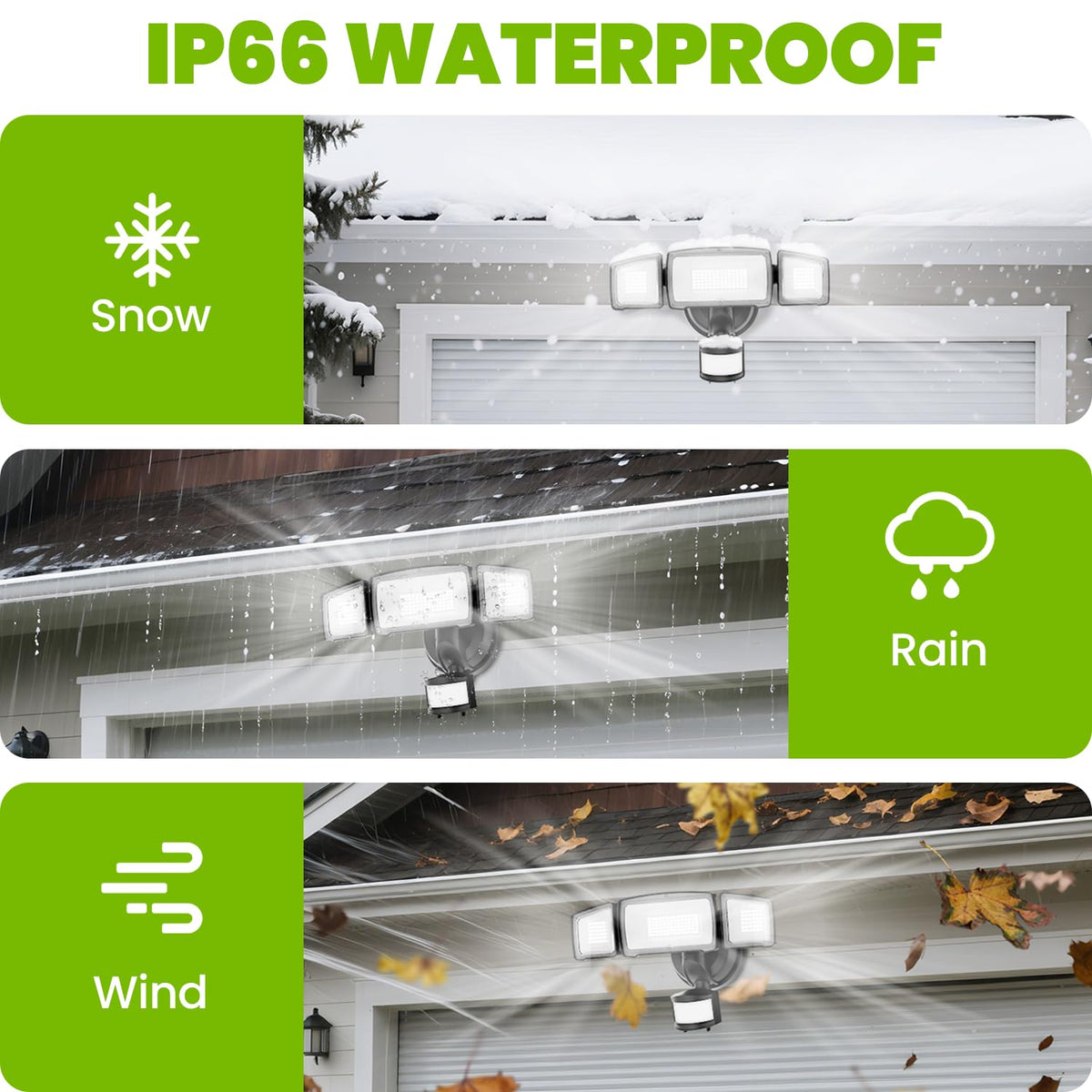 MAGAGUVU 100W flood light motion sensor demonstrates instant lighting when motion is detected