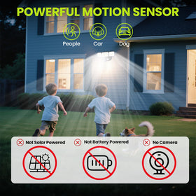 MAGAGUVU 7500LM LED security light side angle shows adjustable three-head lighting.