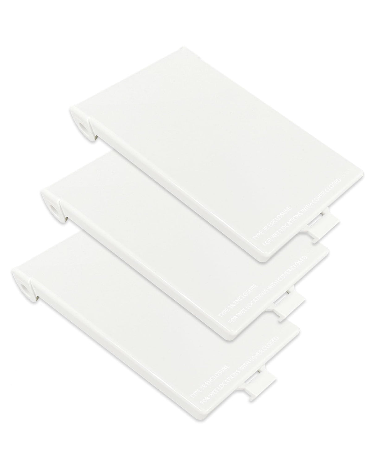 Magaliyo DBVC-1 exterior replacement cover close-up showing UV-resistant weatherproof construction for wet locations.