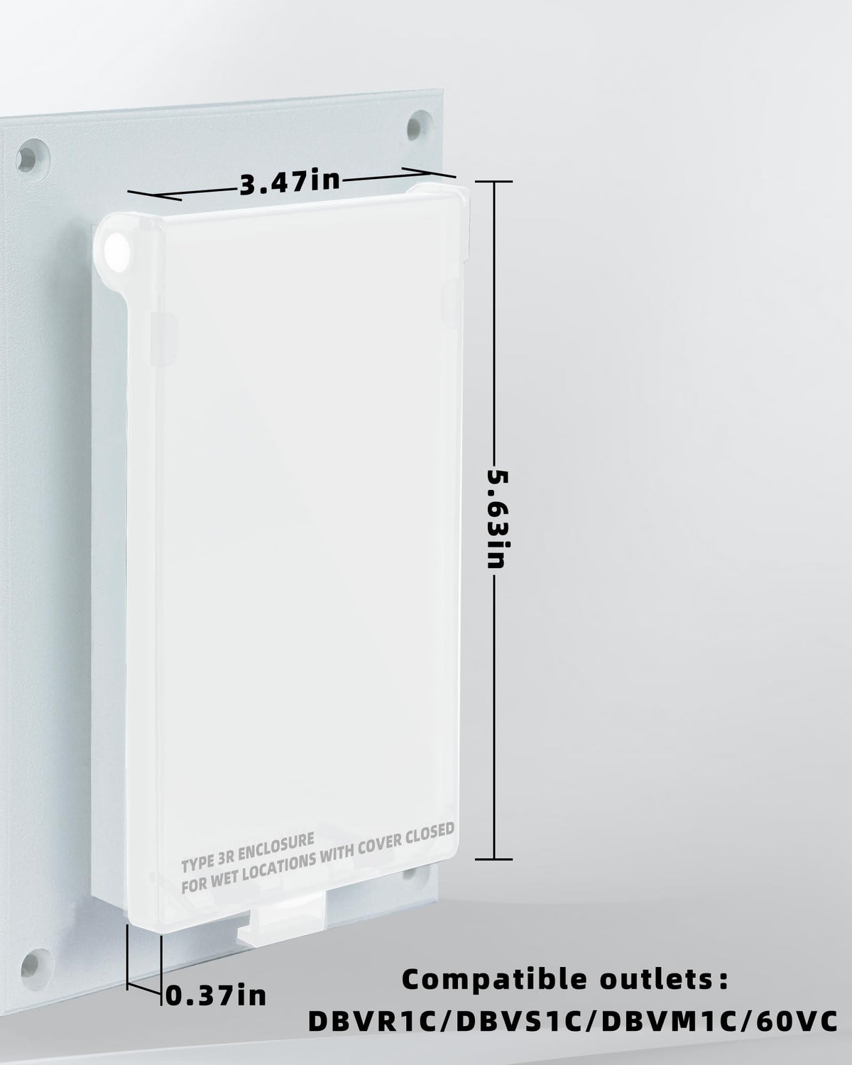 Magaliyo outdoor box cover demonstrates durable material protecting outlets from wind and rain.