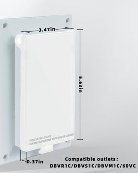Magaliyo outdoor box cover demonstrates durable material protecting outlets from wind and rain.