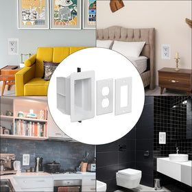 Magaliyo recessed outlet box compatibility with GFCI and standard outlets for versatile use.