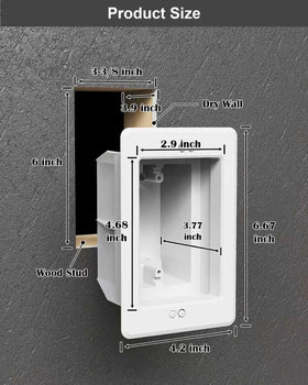 Magaliyo recessed outlet box organizes phone and data lines neatly.