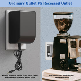 Magaliyo recessed outlet box can be dyed to match wall color.