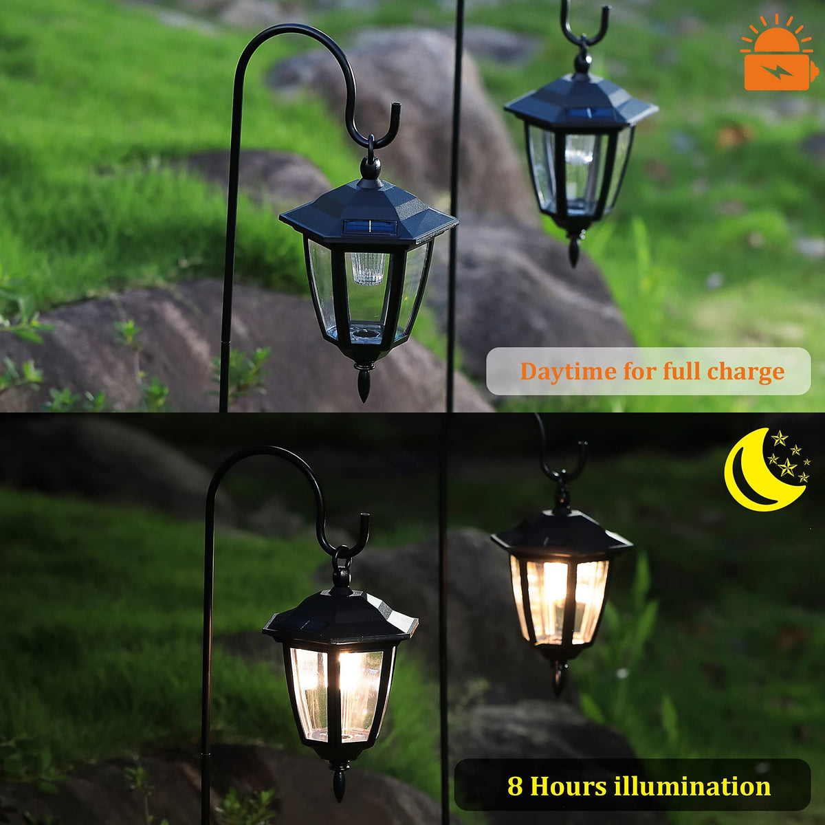 MAGGIFT two-pack solar lanterns ready for sun-powered lighting