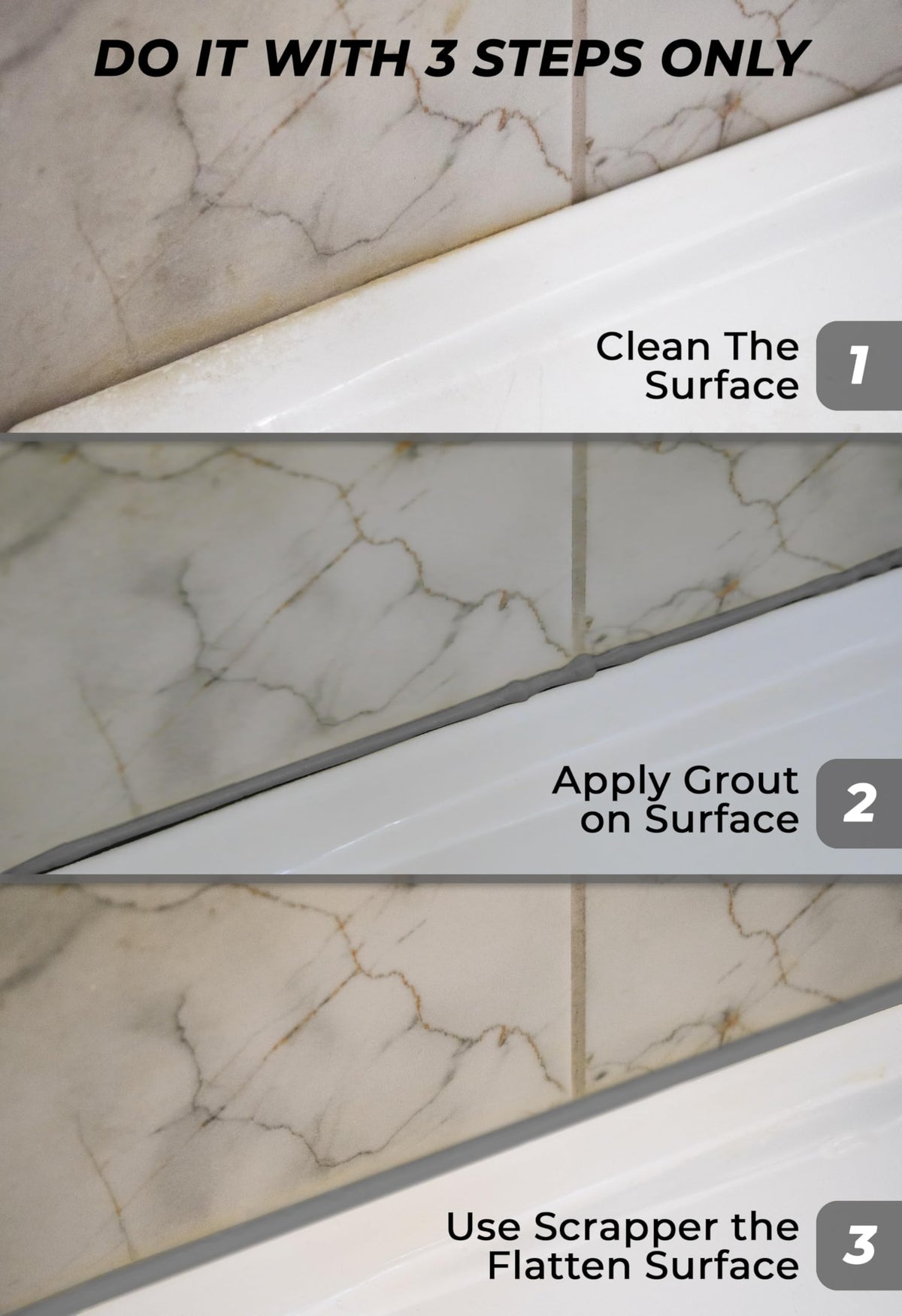 Magic Chems grout repair kit tube design ready to dry after use