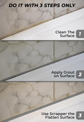 Magic Chems grout repair kit tube design ready to dry after use