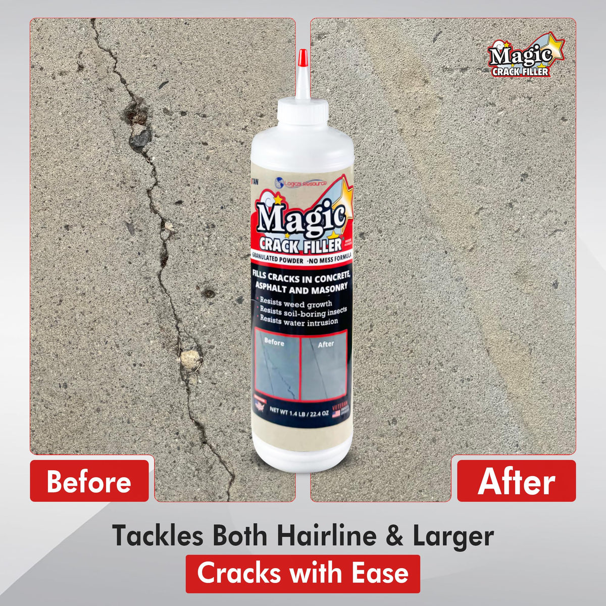 Magic Crack Filler masonry wall crack seal preserves structure and appearance.