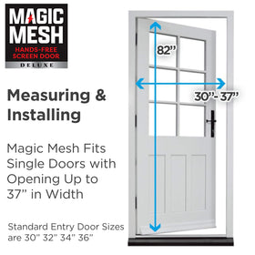 Magic Mesh Deluxe door panel fully covers a doorway for pet and kid-friendly access.
