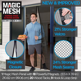 Close-up of Magic Mesh Deluxe durable mesh blocking bugs while allowing airflow.