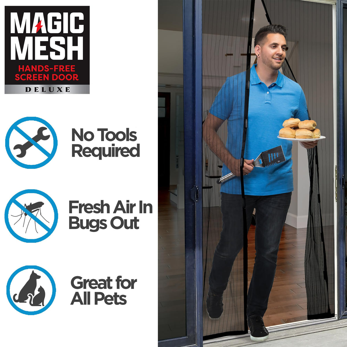 Magic Mesh Deluxe frameless, detachable design supports convenient off-season storage.