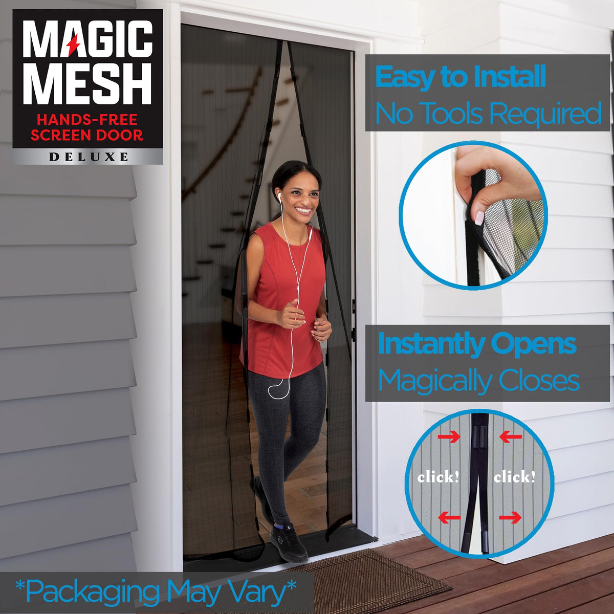 Magic Mesh Deluxe with a strong magnet seal enables easy, snag-free entry.